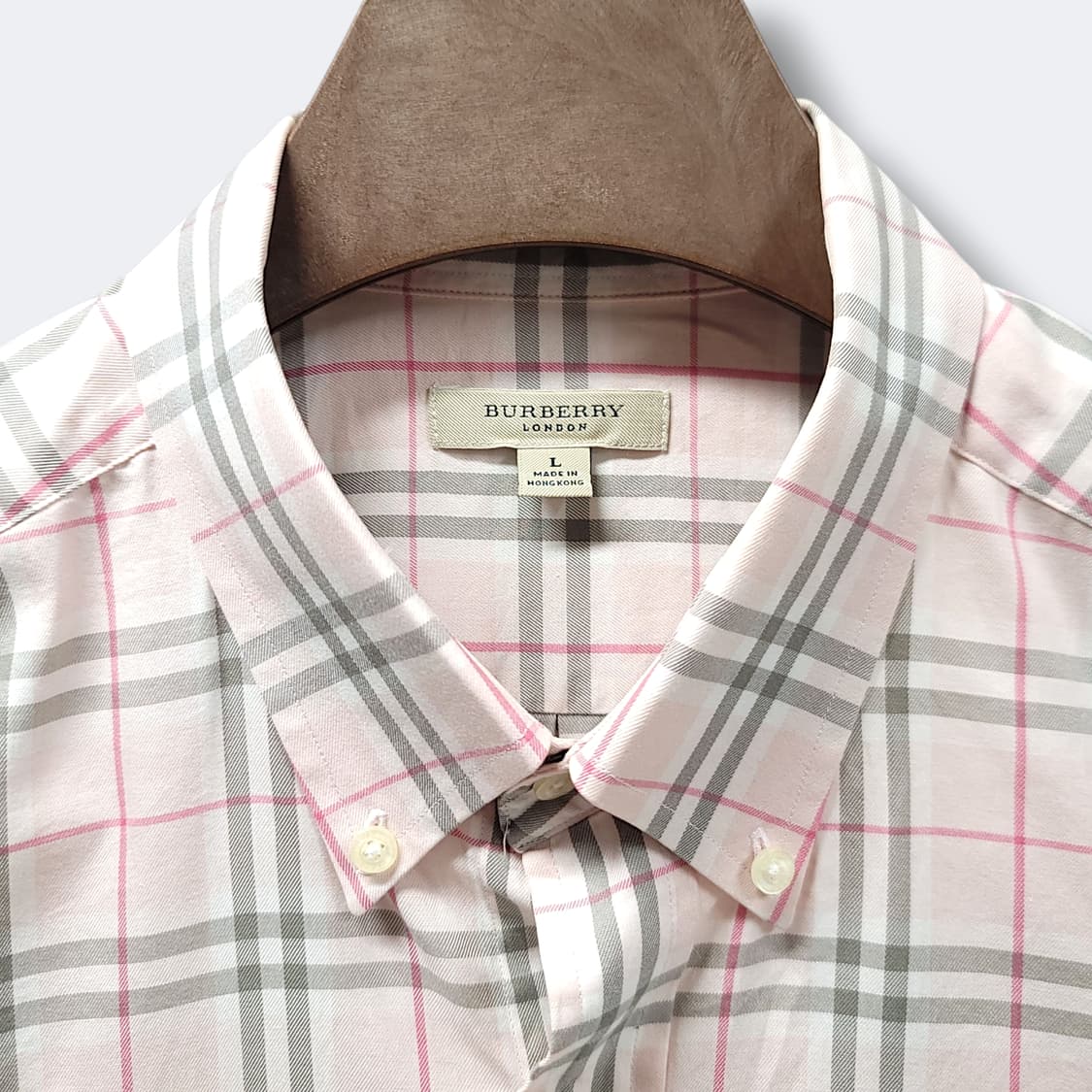 [L] 버버리 라이트핑크 시그니처 노바체크 긴팔셔츠 상품이미지8