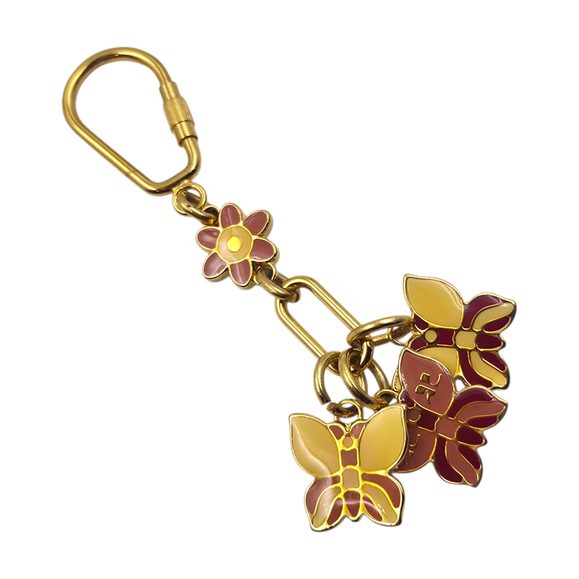 90s 꾸레쥬 에나멜 꽃잎&나비 레이어드 키링 상품이미지2