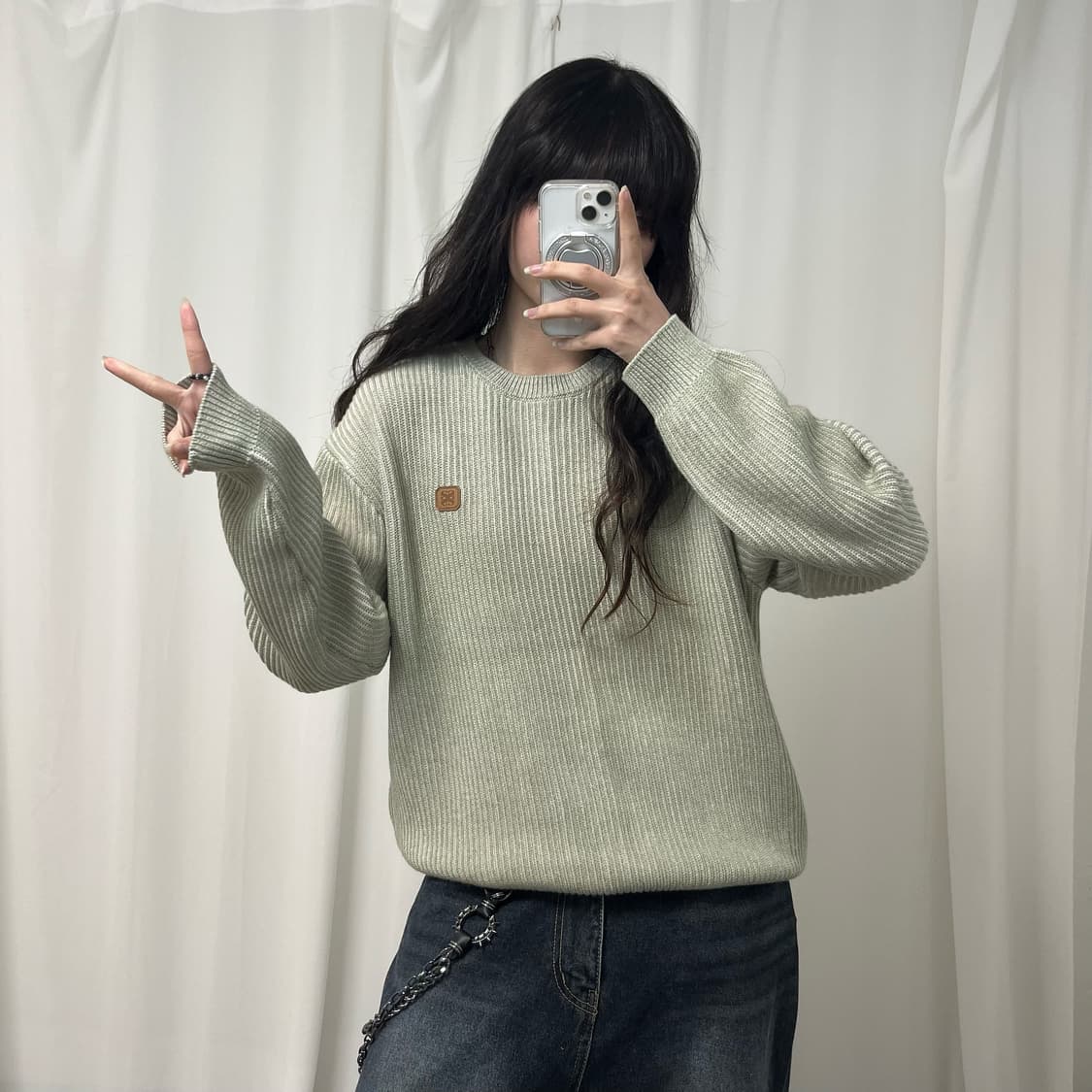 SATUR two-tone basic knit 상품이미지2
