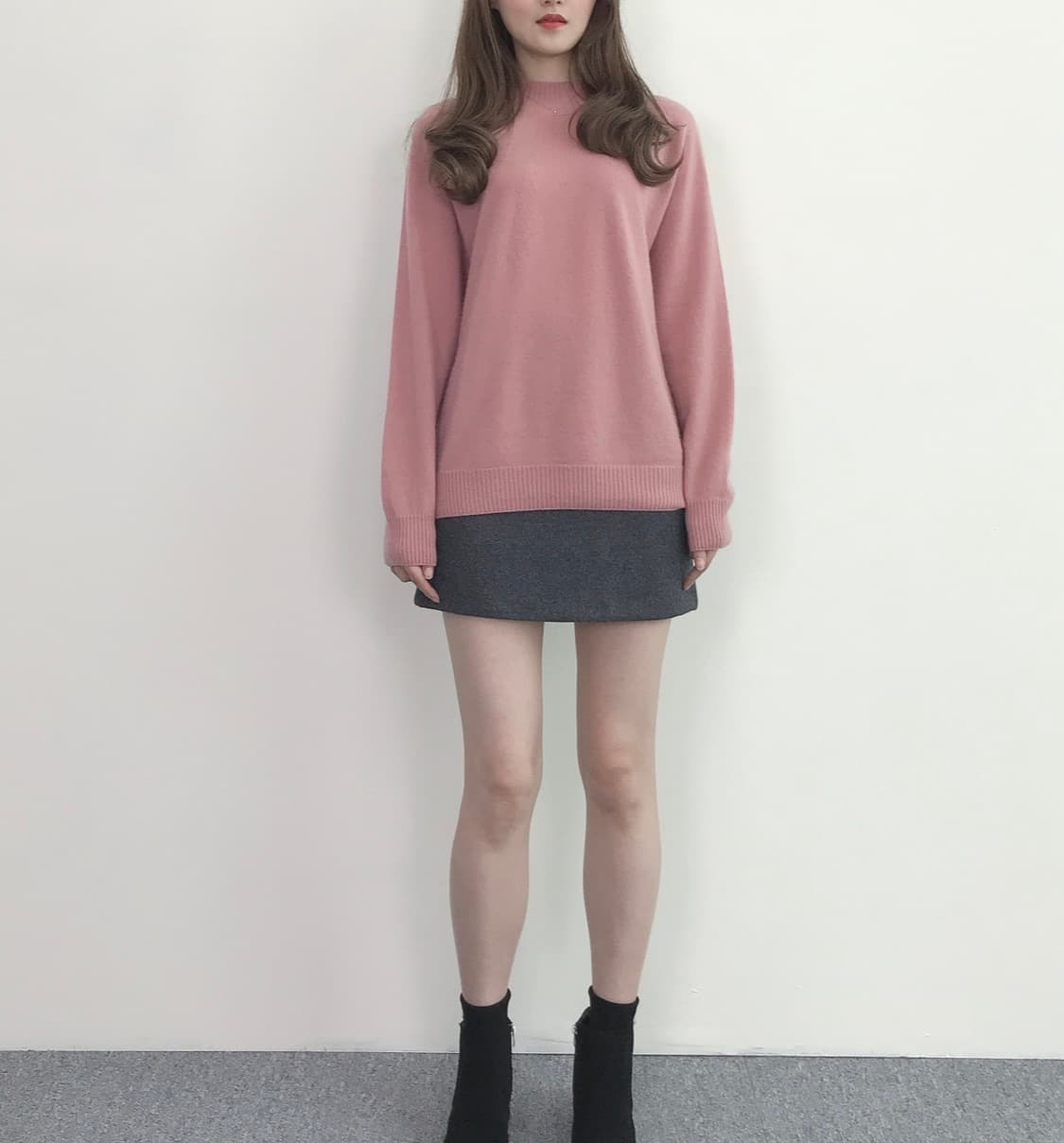메리노 울캐시 홀가먼트 반목니트 러스트핑크 (L)새상품 상품이미지3