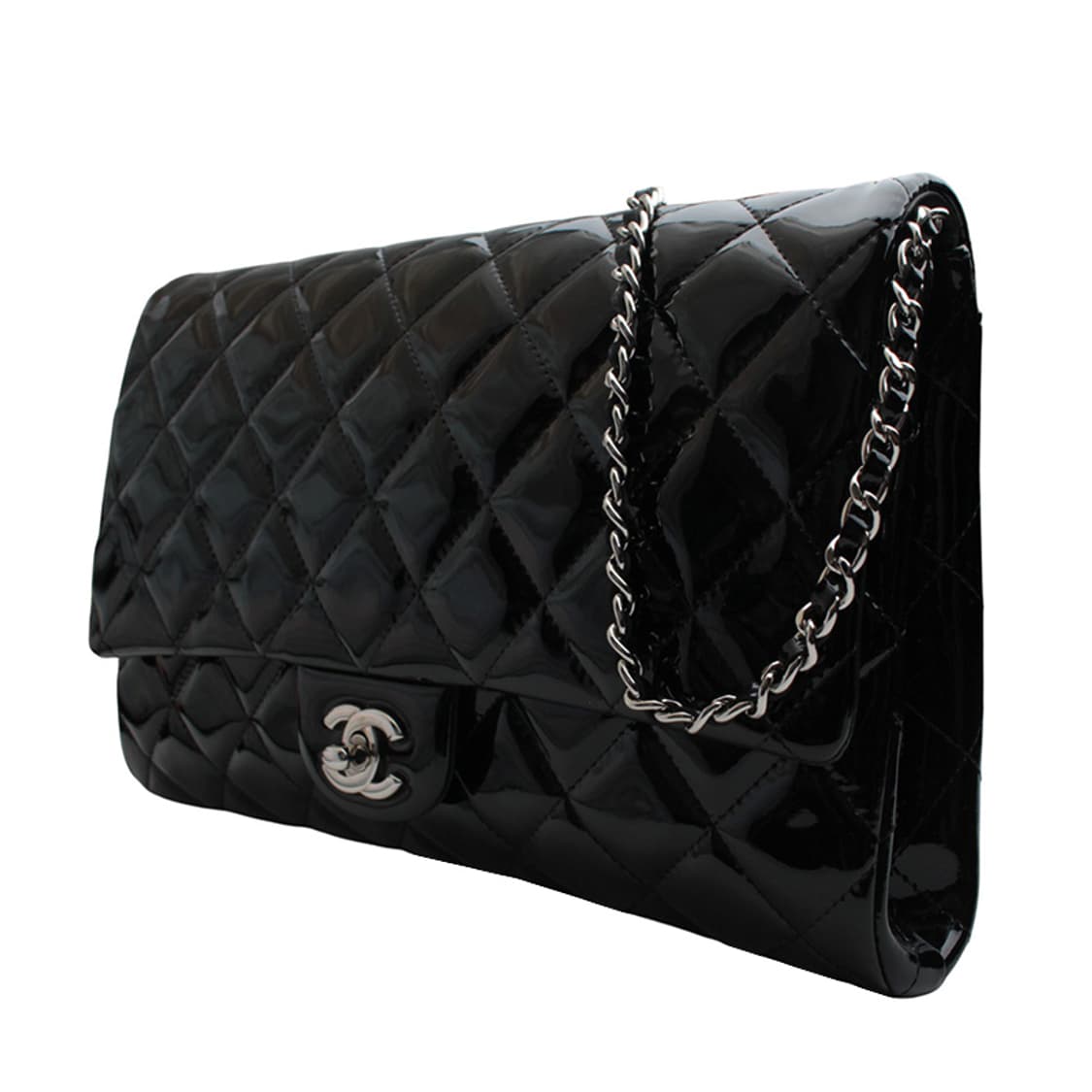 샤넬 블랙 페이던트 클러치겸 숄더백 (18번대) 상품이미지2