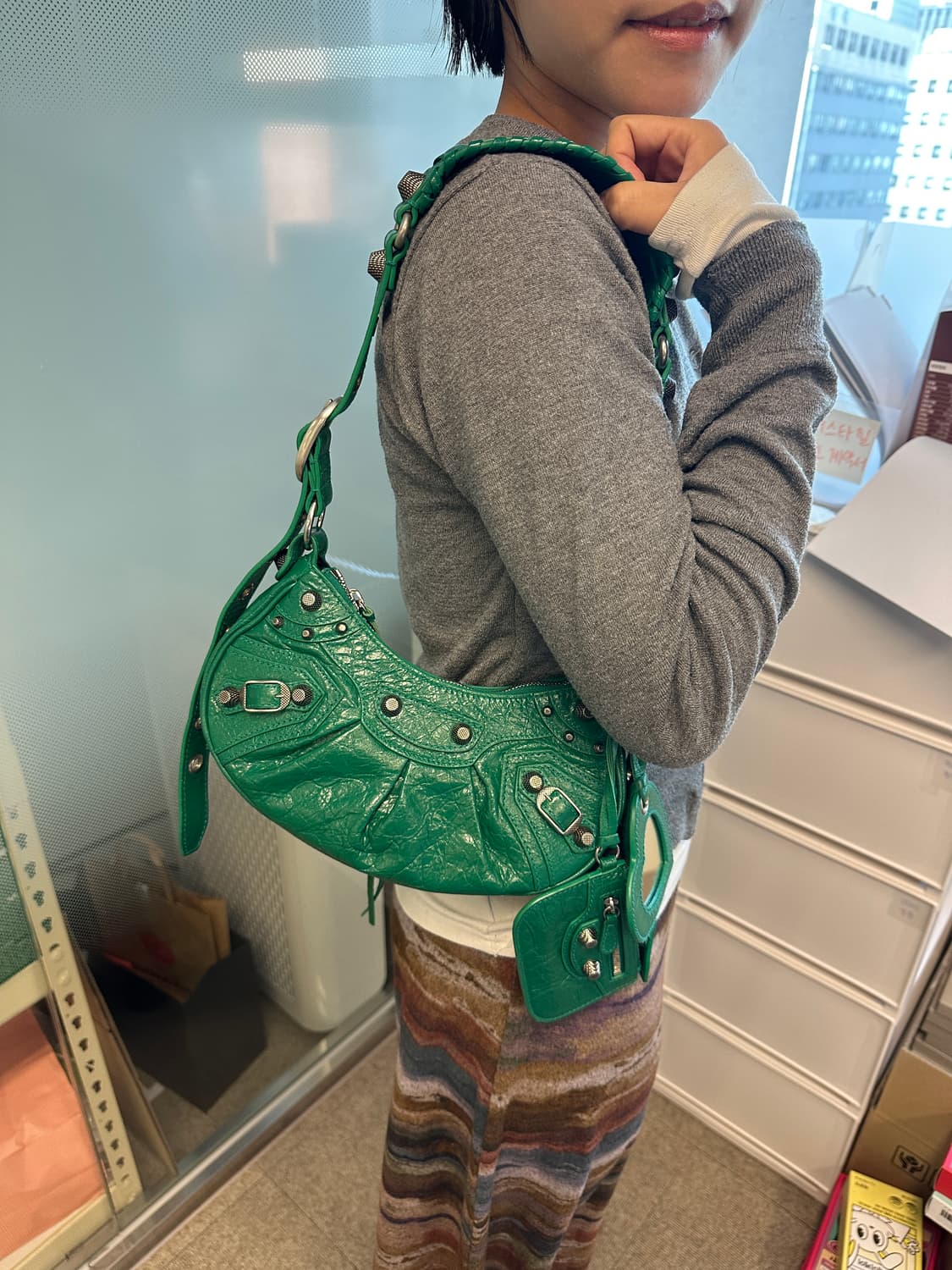 발렌시아가 르카골 XS 숄더백 미니 그린 상품이미지2