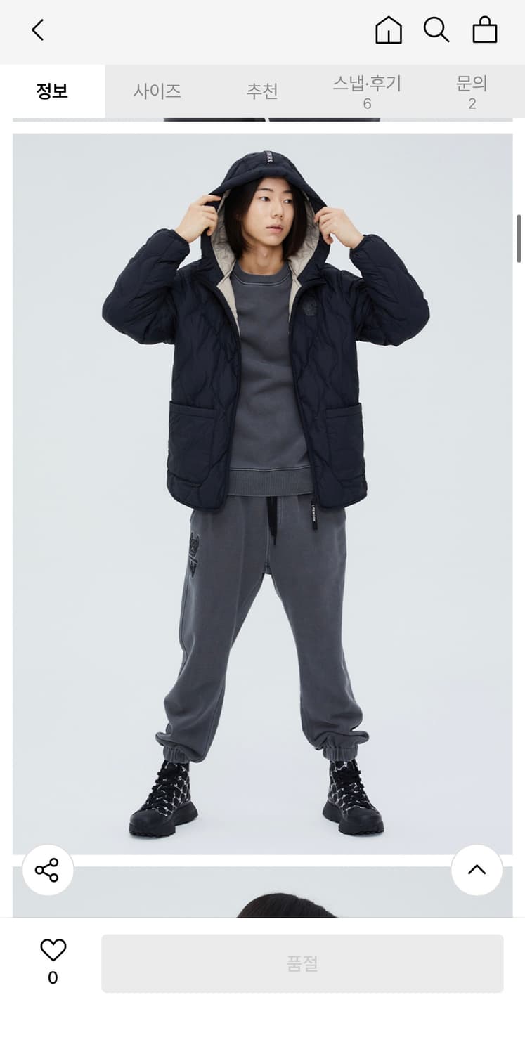 라이프워크 웨이브 퀄팅 라이트 후드 다운 점퍼 상품이미지7