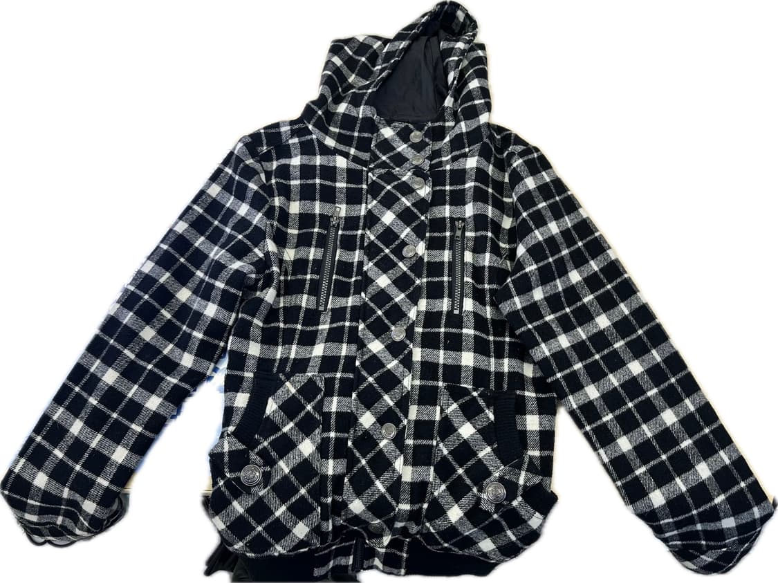 일본 빈티지 걸코 체크집업 상품이미지1