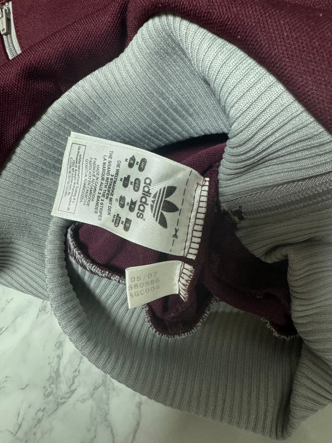 아디다스 삼선 버건디x그레이 베켄바우어 져지 자켓 상품이미지6