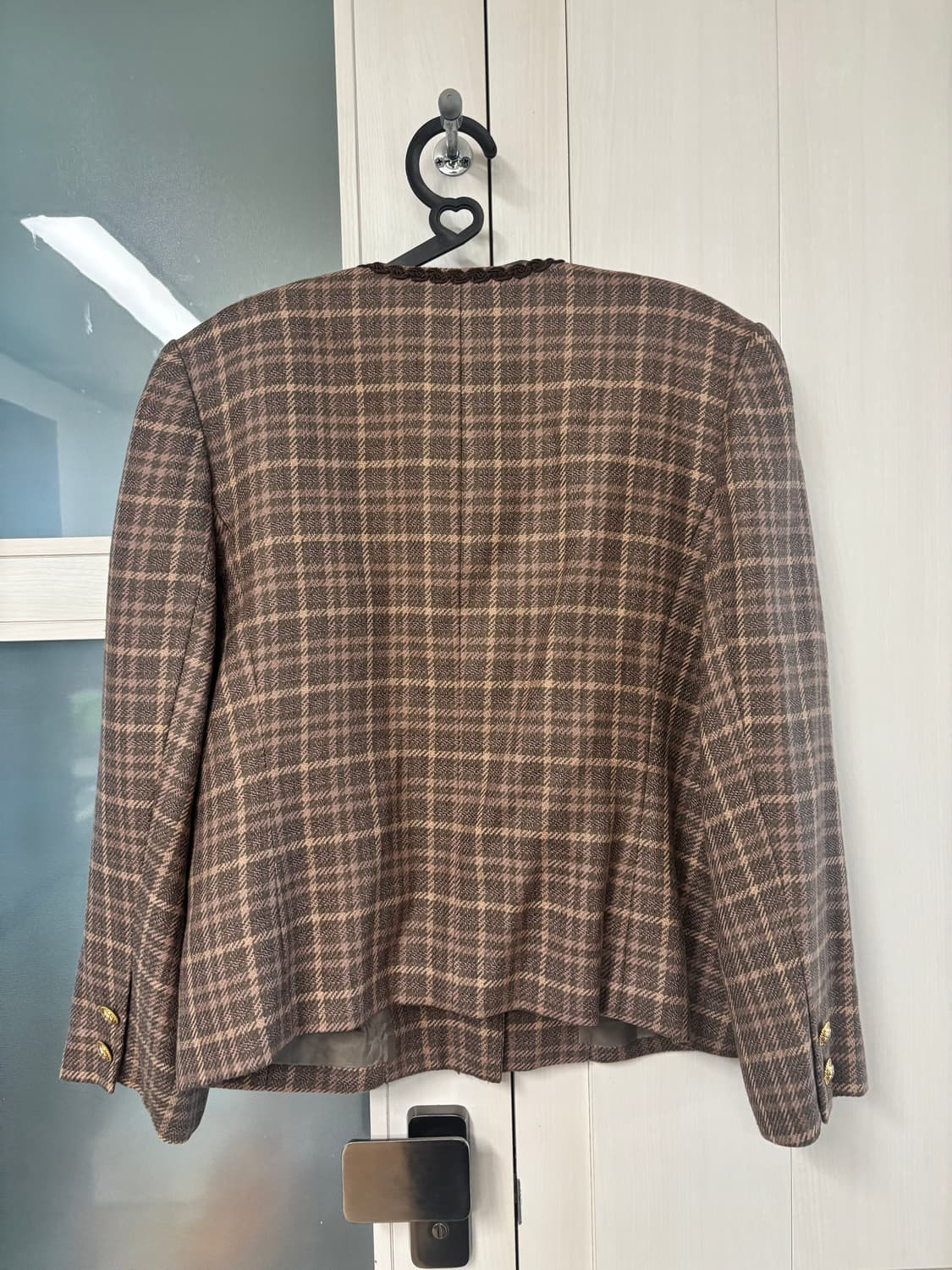 (드라이완료)레리안 갈색체크자켓_일본빈티지 상품이미지2