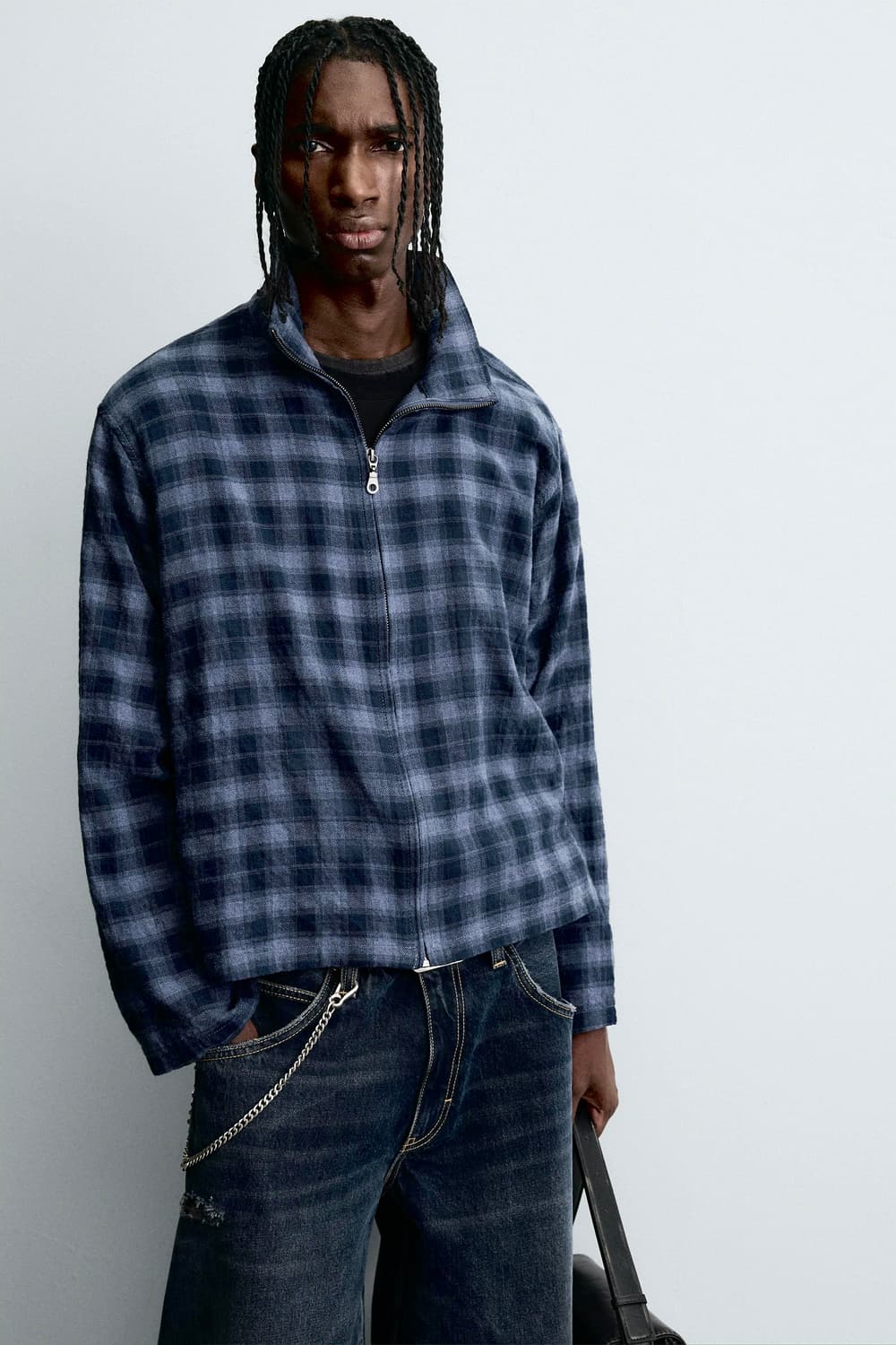 자라 ZIP-UP PLAID SHIRT 자켓 상품이미지4