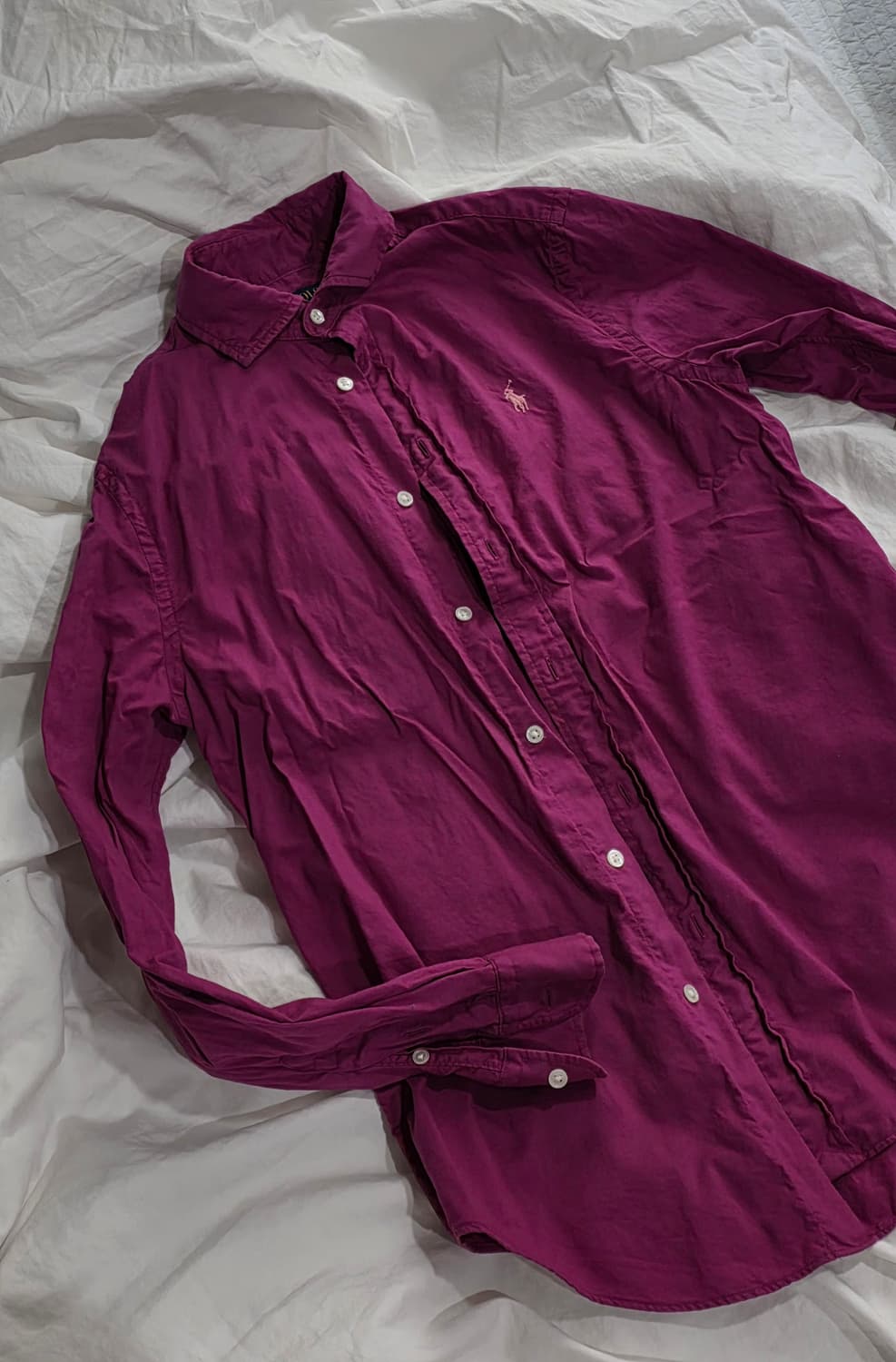 폴로 랄프로렌 가먼트다잉 여성용 셔츠  55 (포도 컬러) 상품이미지2