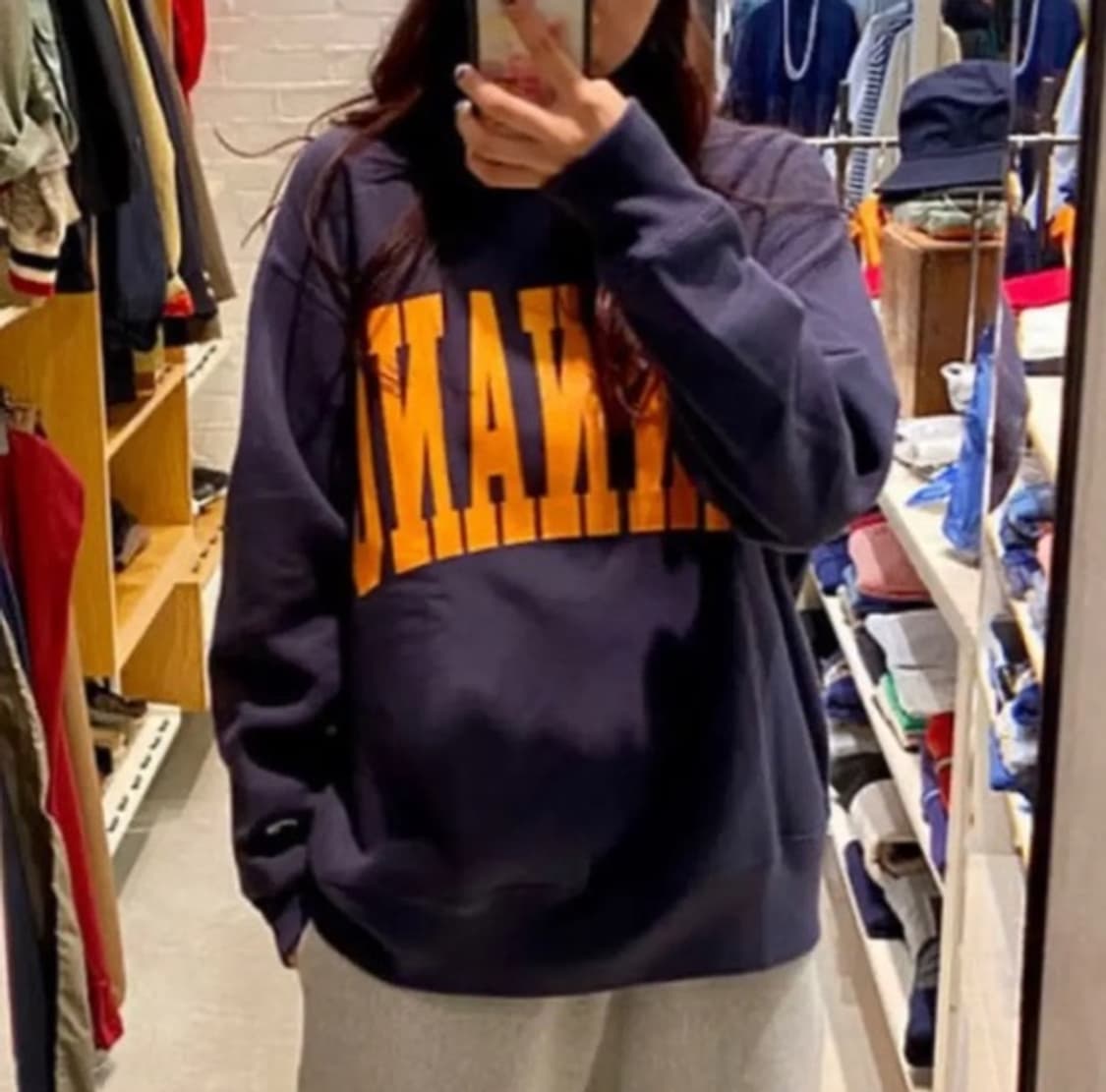 빔즈 x 민나노 x 챔피온 24aw 스웻셔츠 그레이 XL 상품이미지10