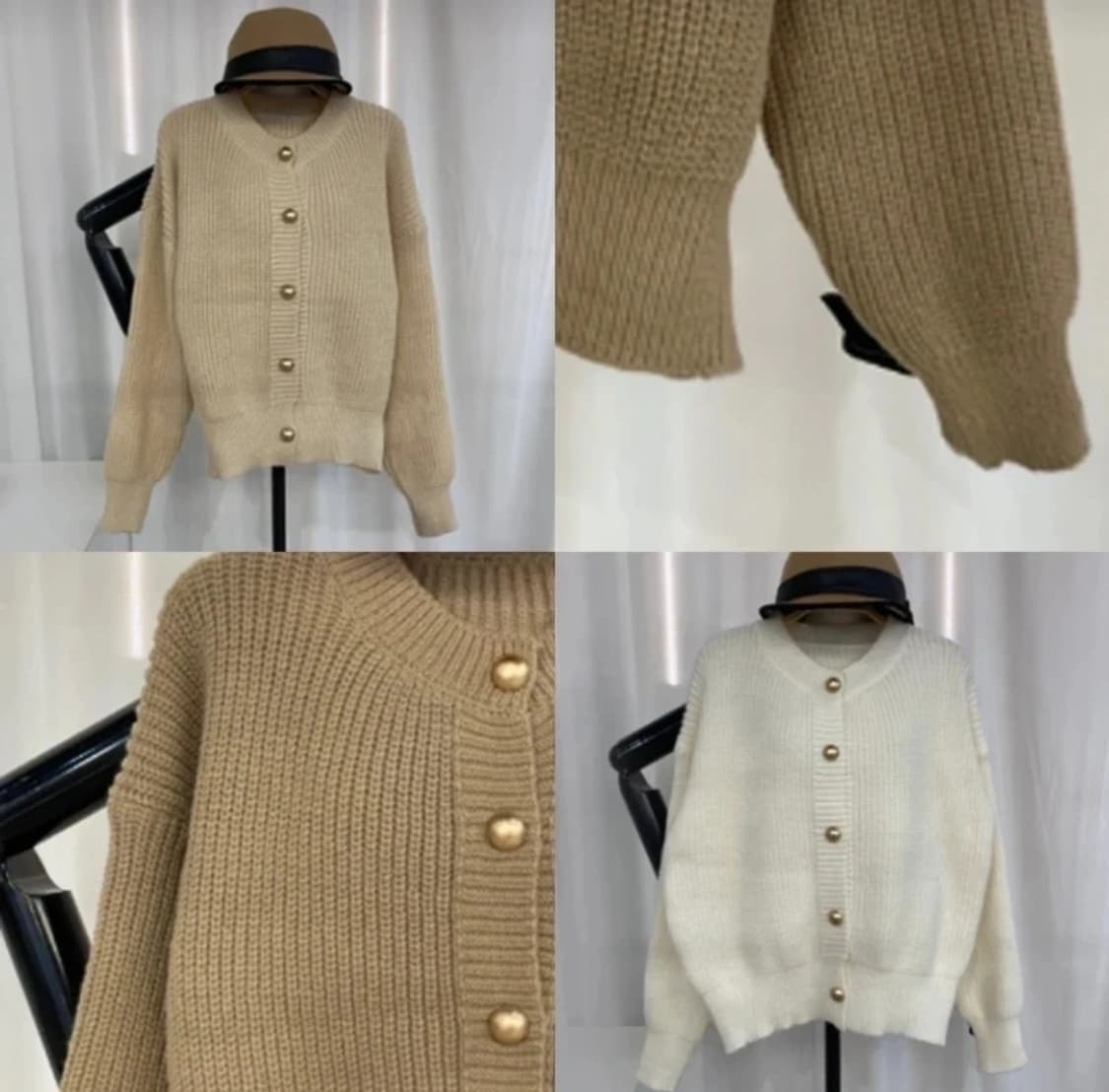 새상품 2세트) 아오이유우 청순st 가디건 베이지/브라운 상품이미지1