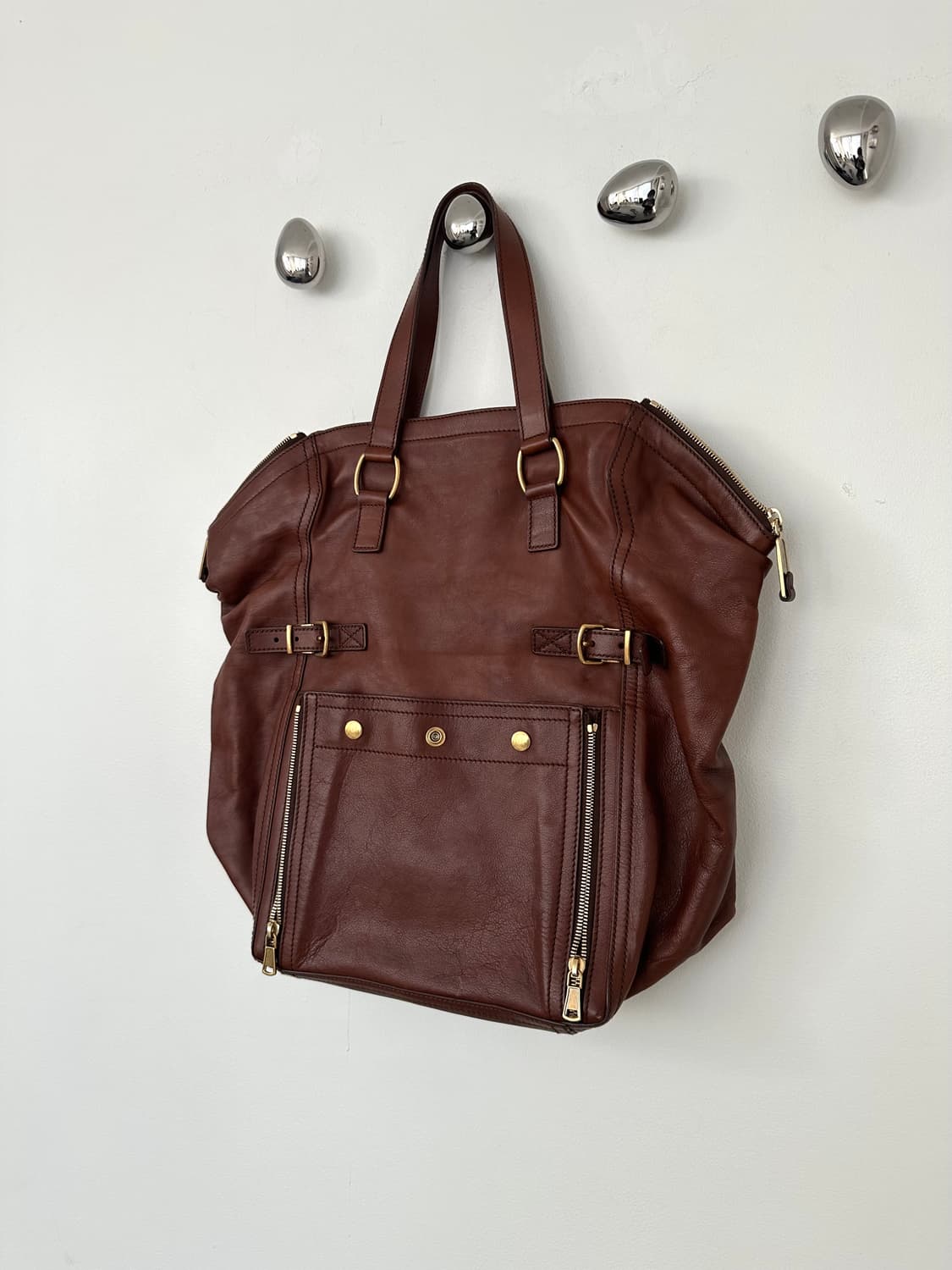 생로랑 YSL 다운타운  브라운 레더 백 상품이미지2