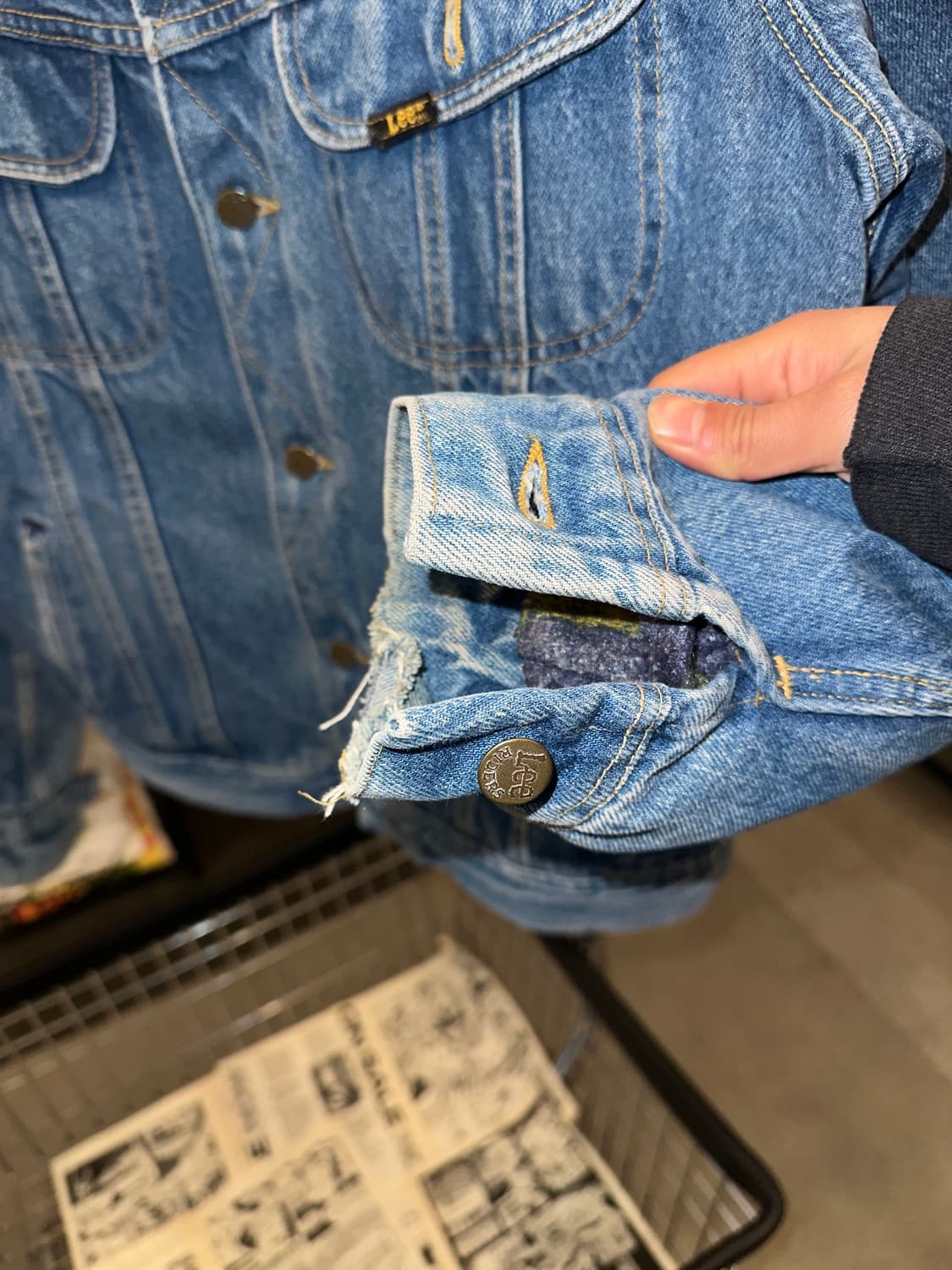 90’s Lee Rider denim blanket trucker JK 상품이미지8