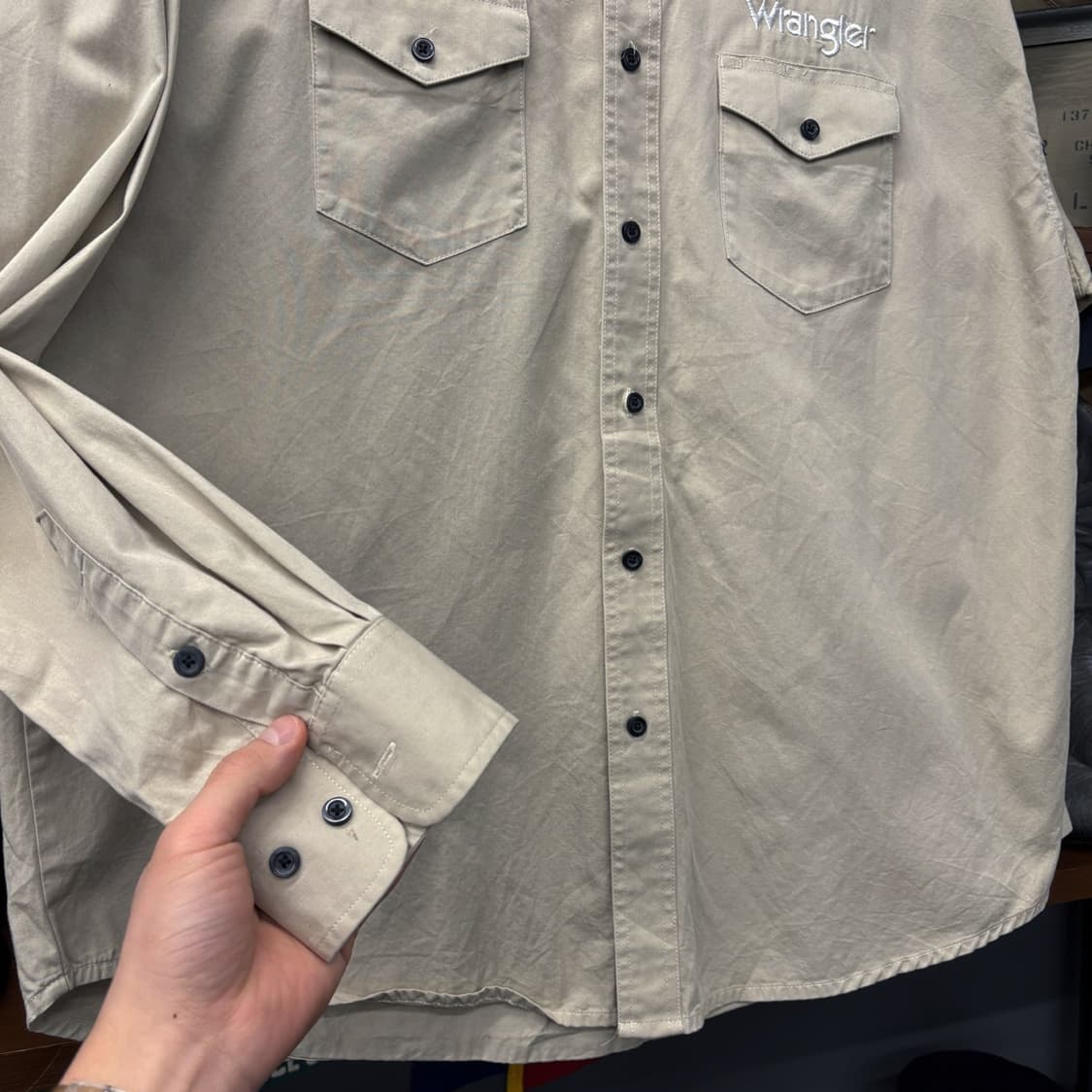 90s 랭글러 닷지 RAM 로데오 시리즈 투포켓 버튼다운 셔츠 N576 상품이미지4