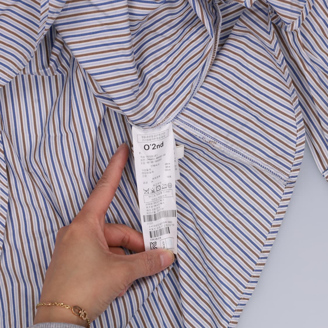 2 한섬오즈세컨 스트라이프 셔츠 0330H1 상품이미지4
