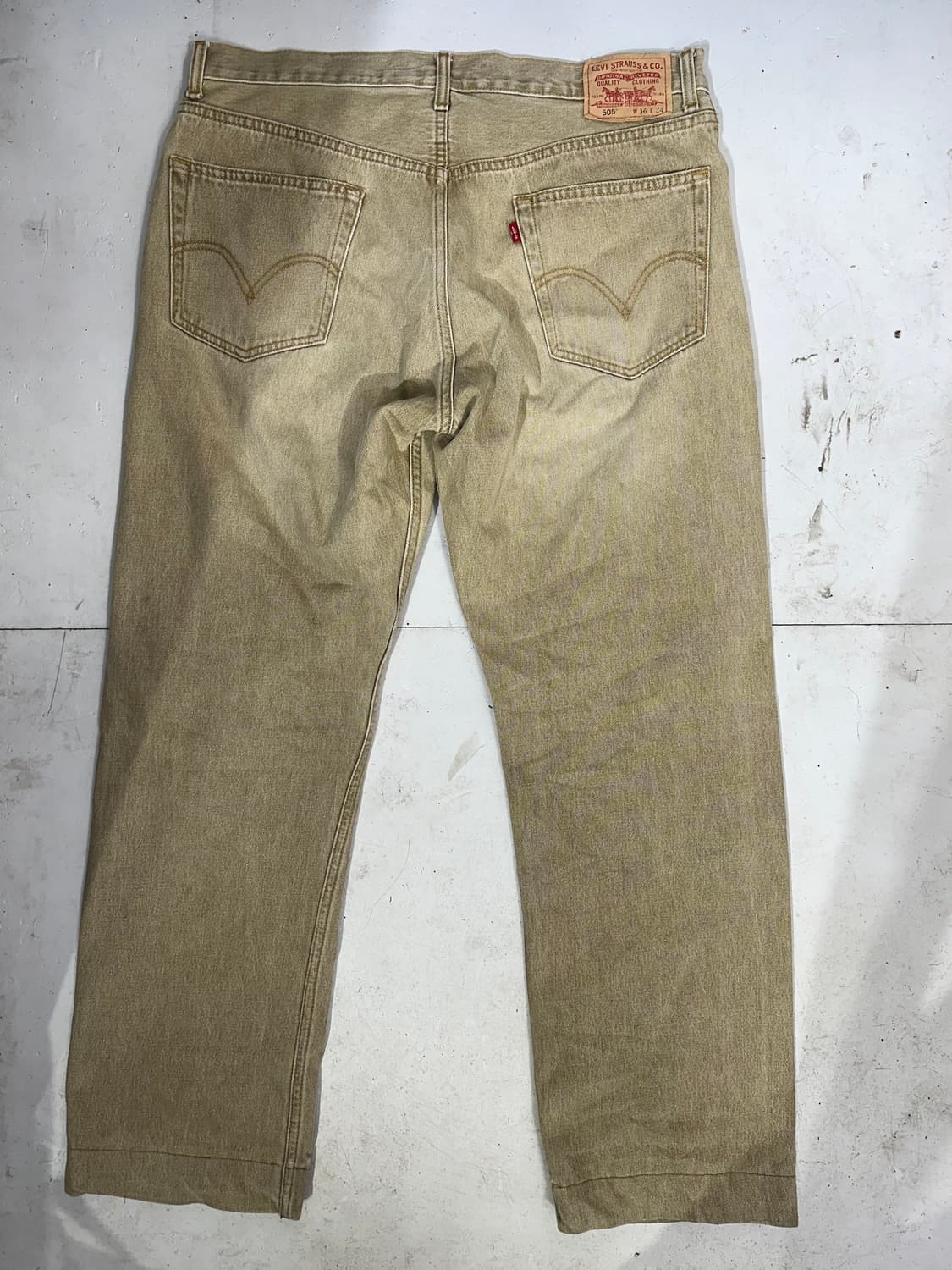 리바이스 505 와이드 베이지 데님 팬츠 청바지 36 상품이미지5