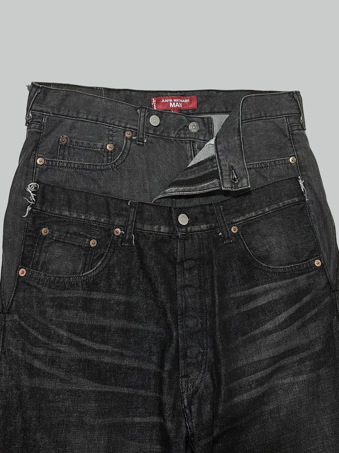 준야 와타나베 리바이스 25ss 레이어드 데님 블랙 상품이미지4