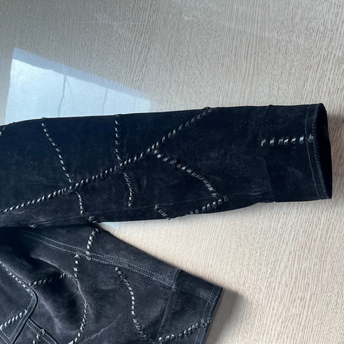 54 생로랑 스티치 스트링 스웨이드 레더 트러커 자켓 상품이미지2