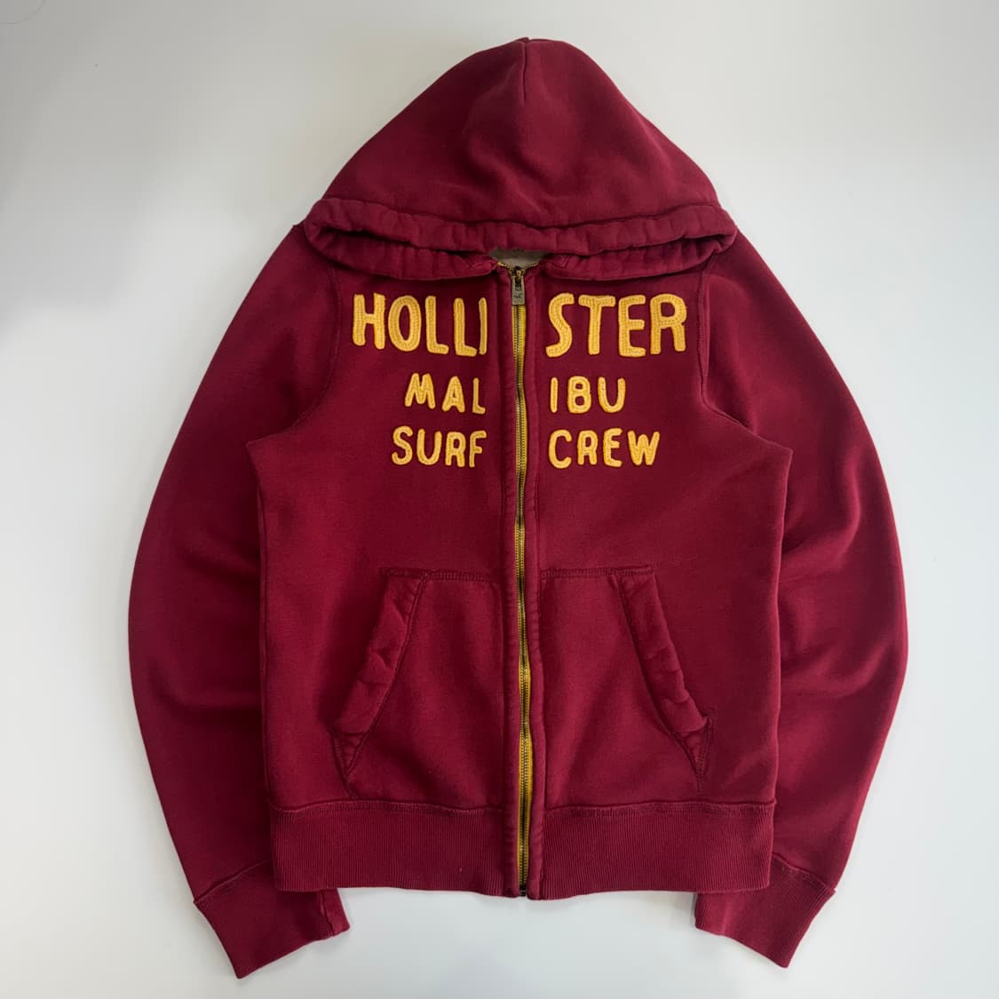 Hollister 홀리스터 옐로우 로고 레드 후드집업  상품이미지3