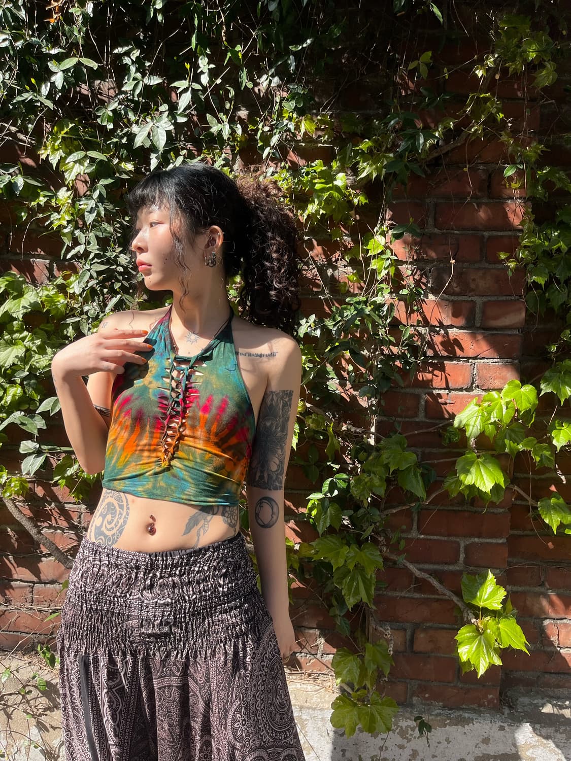 타이다이 트임 홀터넥 상품이미지5