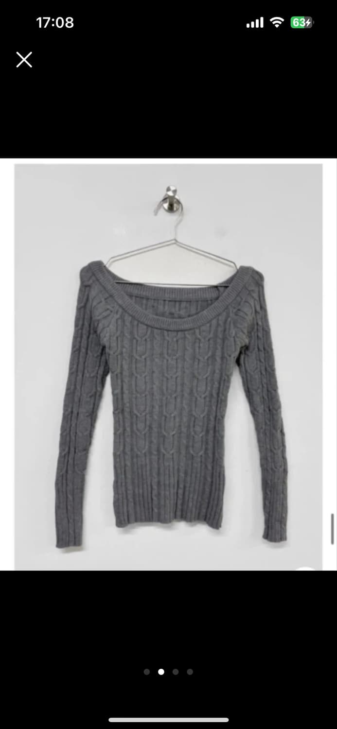 [위위미유] 로우 트위스트 슬림 니트 그레이 새상품 상품이미지2