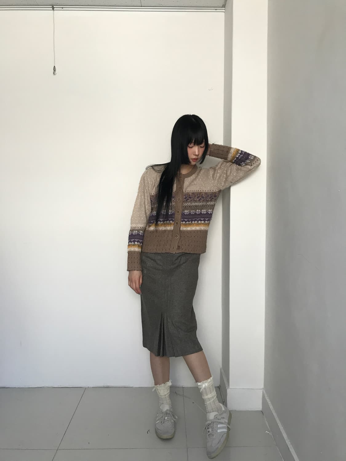 (Vintage)Classic check pleats skirt 상품이미지5