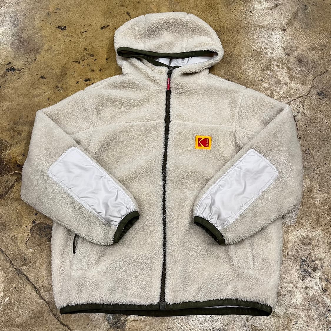 [정품/xs,85] 코닥 후리스 집업 아이보리 b8 상품이미지2