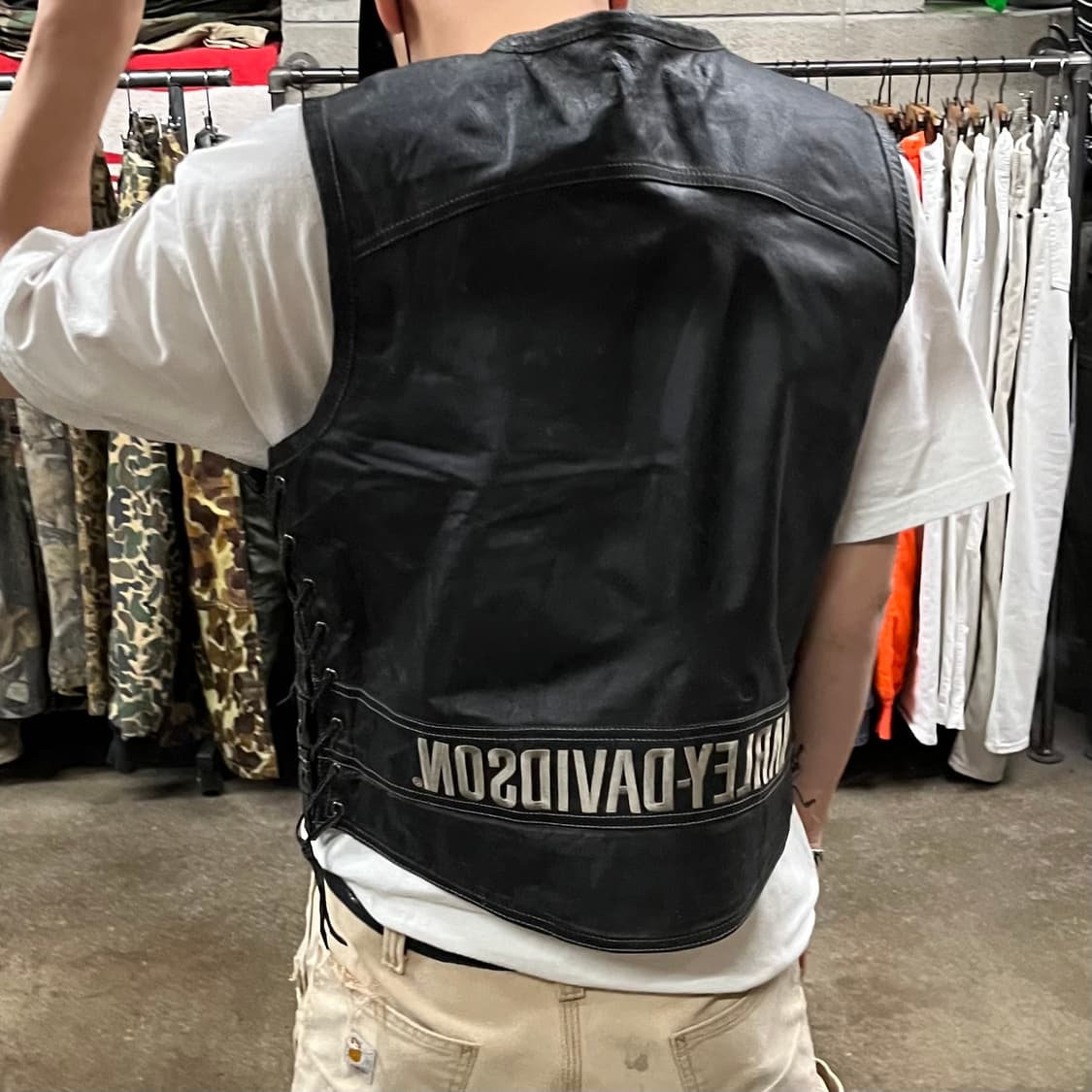 90s 할리데이비슨 가죽 베스트 (105) 상품이미지9