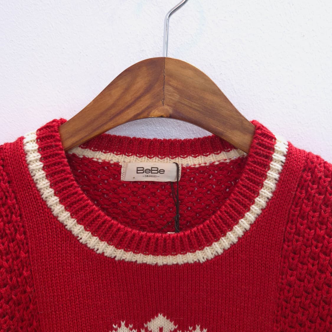 울혼방 눈꽃 레드 니트 일본제 상품이미지2