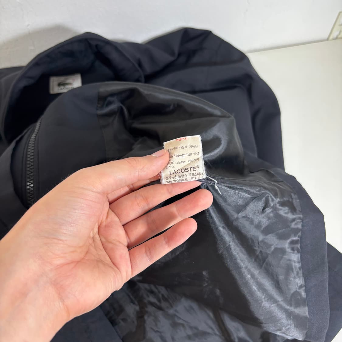 L 라코스테 블랙 오버핏 기본로고 폴리자켓 상품이미지7