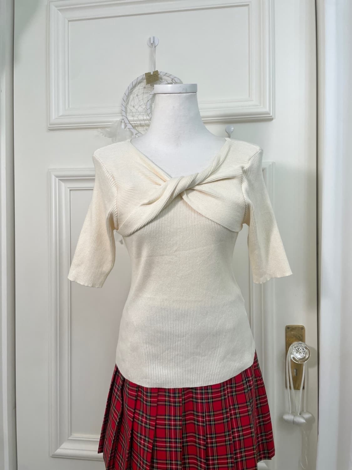 INGNI bow point half knit top(size-M) 상품이미지1