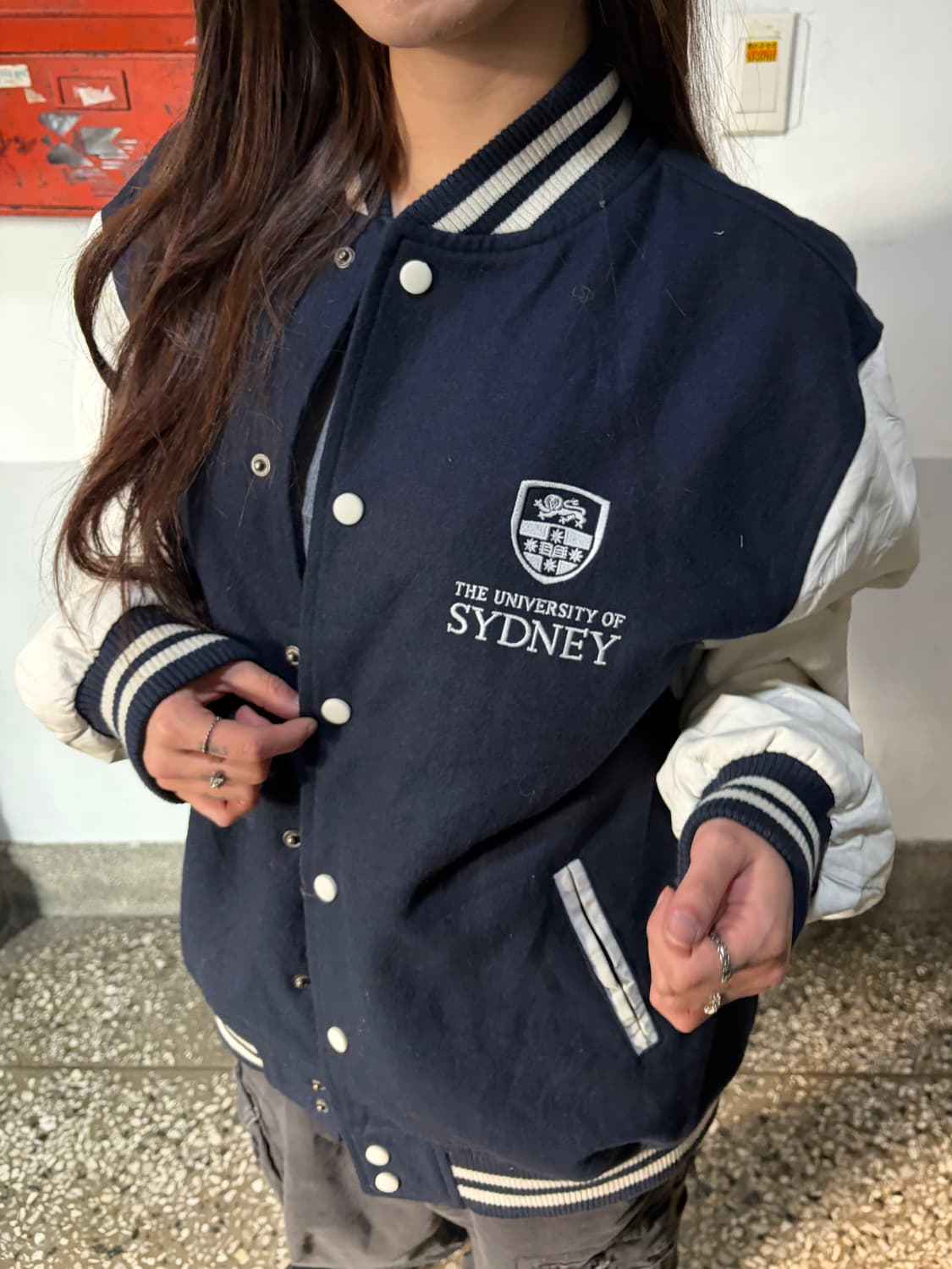 90s 올드스쿨 자수 리얼레더 바시티 jk 상품이미지1