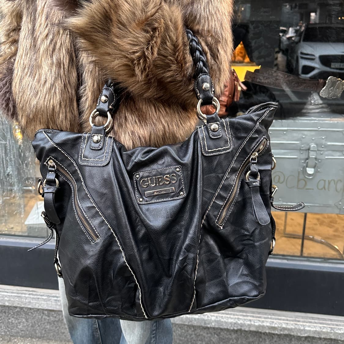 00s 빈티지 라지 게스 스티치 백 상품이미지1