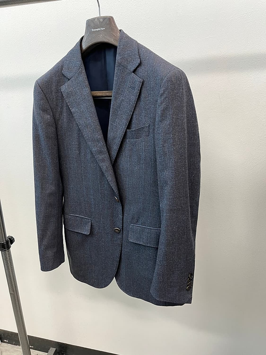 100) 란스미어 체크 울자켓 상품이미지1