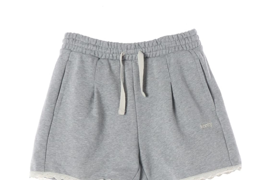 널디 그레이 레이스 스웨트 숏 팬츠 M 상품이미지3