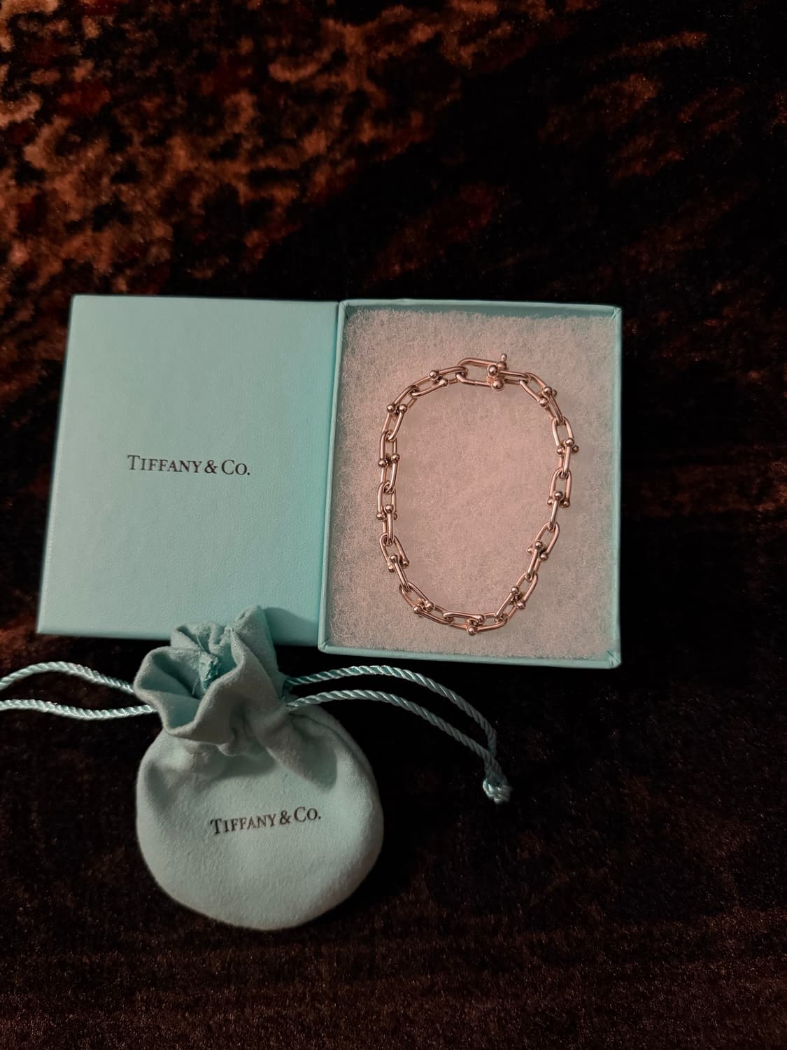 정품 티파니앤코 하드웨어 링크 실버 팔찌  상품이미지1