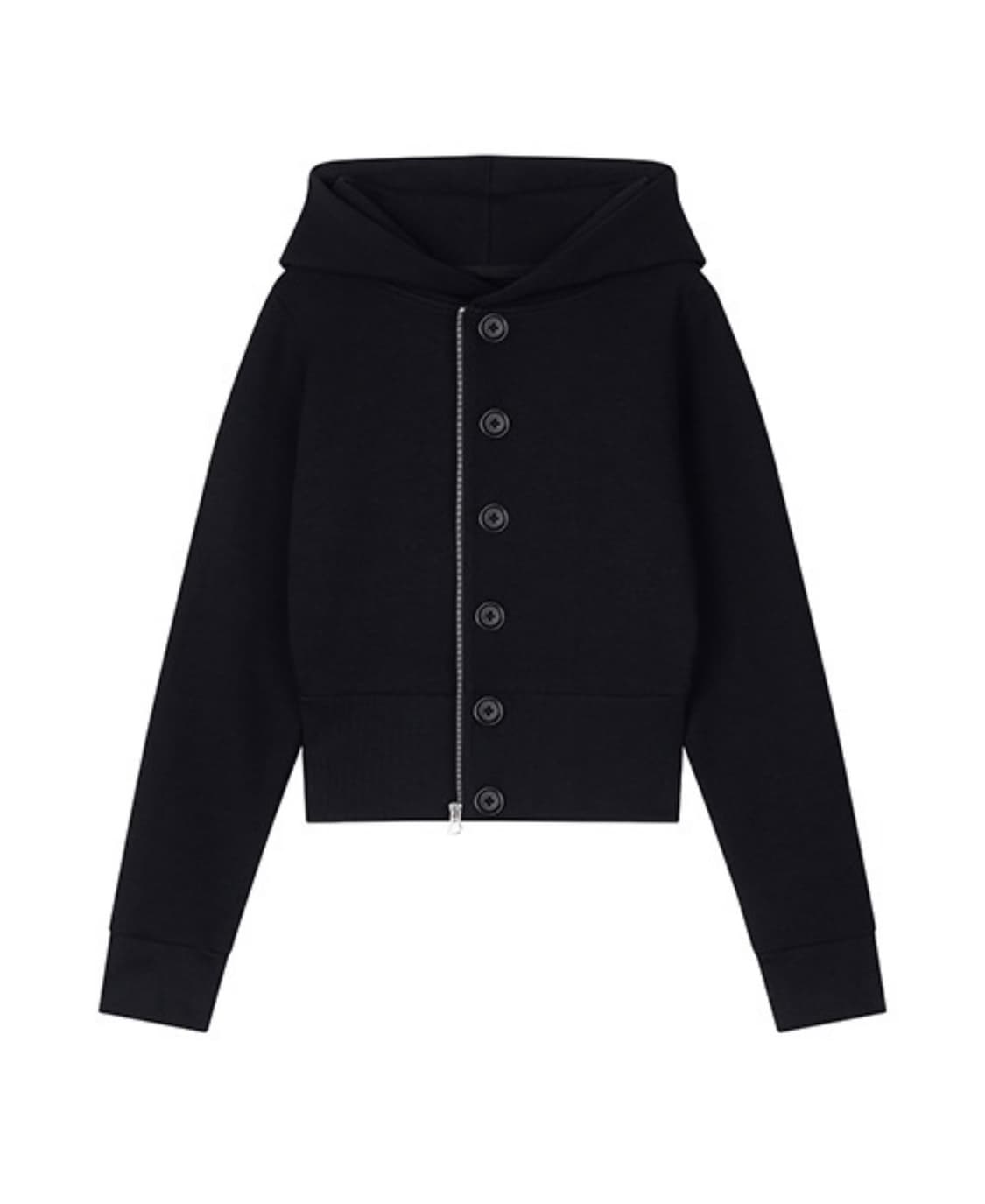 클라따 버튼 투웨이 집업 블랙 메이드 상품이미지1