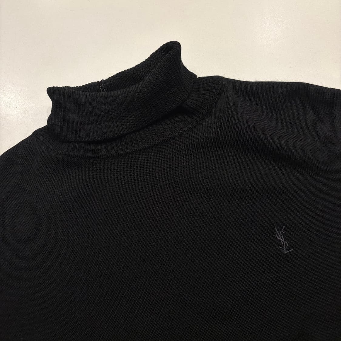 [100] 입생로랑 뿌르옴므 YSL 블랙 울 터틀넥 니트 스웨터 C347 상품이미지3