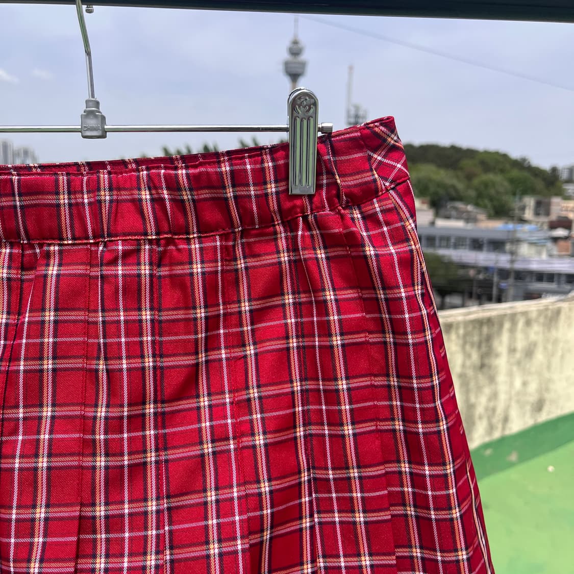 BROWNY Red Tartan Check Pleated Skirt 상품이미지2