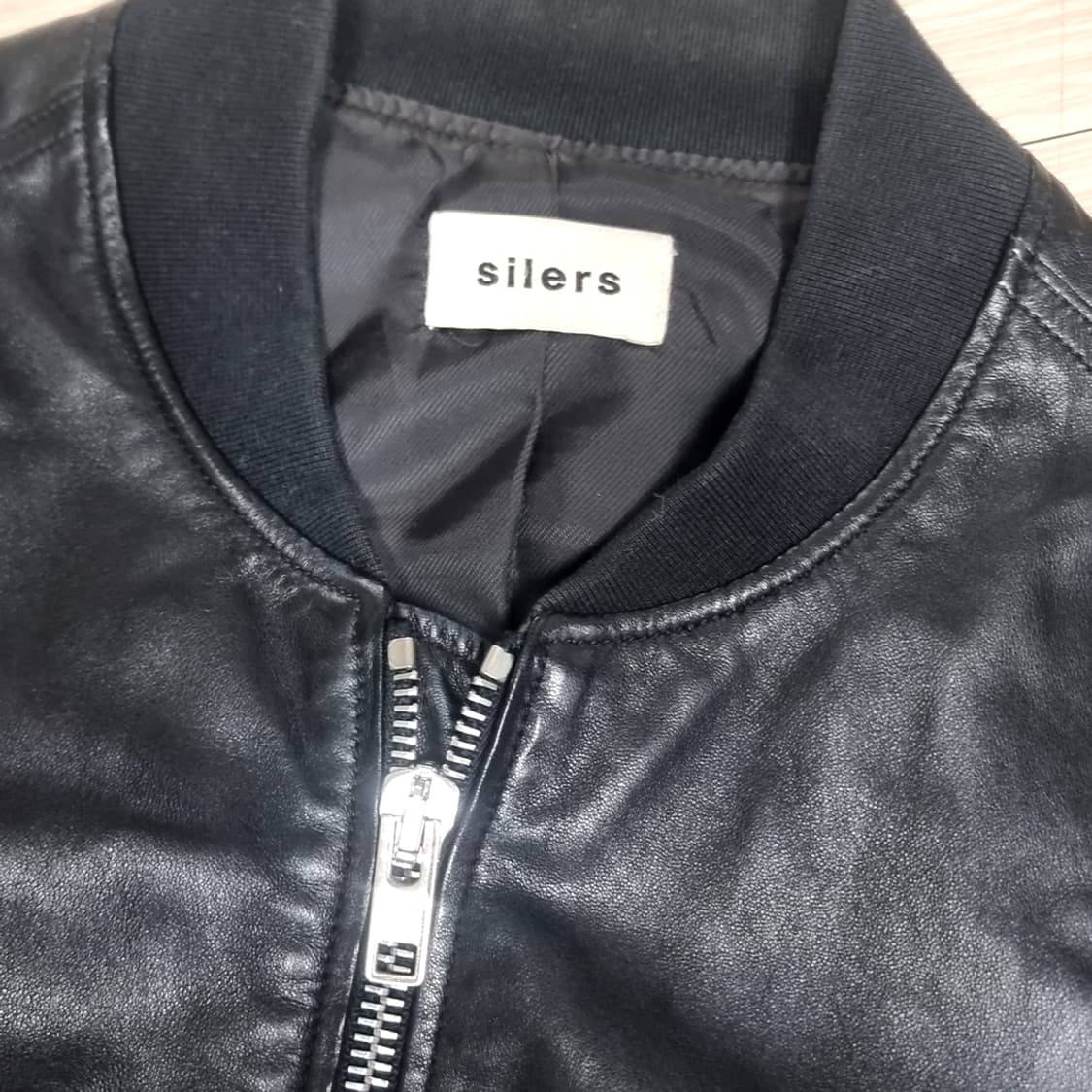 silers 사일러스 블랙 가죽 봄버 자켓(95-100) 상품이미지3
