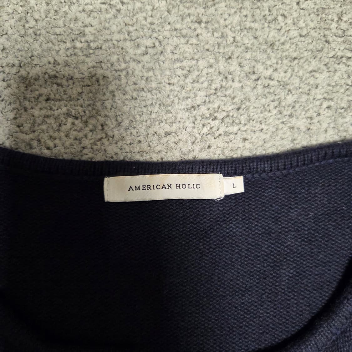 American Holic 넥라인 디테일 니트 L-XL(100-105) 상품이미지3