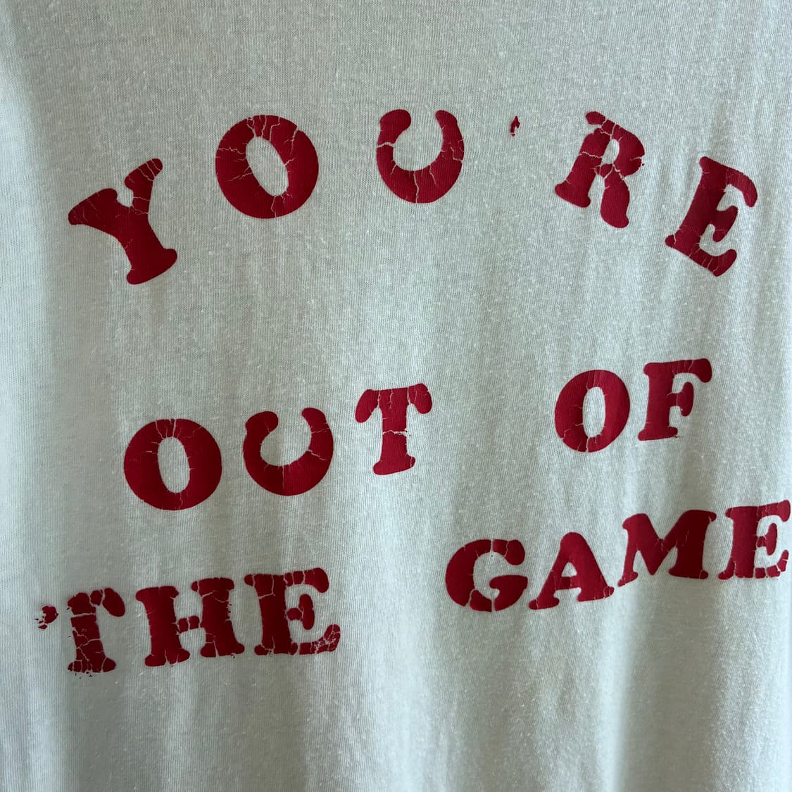 80‘s Hanes “YOU’RE OUT OF THE GAME” Tee 상품이미지4