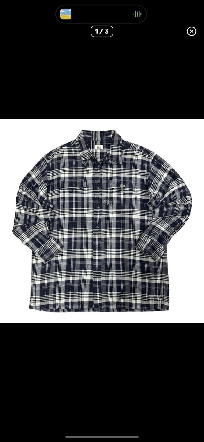 (바배) 라코스테 체크 남방 셔츠 상품이미지1