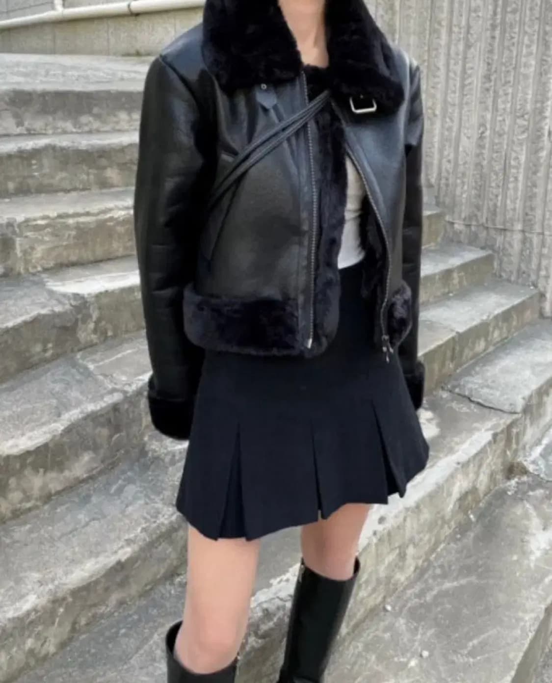 키튼 프론트 크롭 무스탕 보헴서 보헤미안서울 상품이미지1