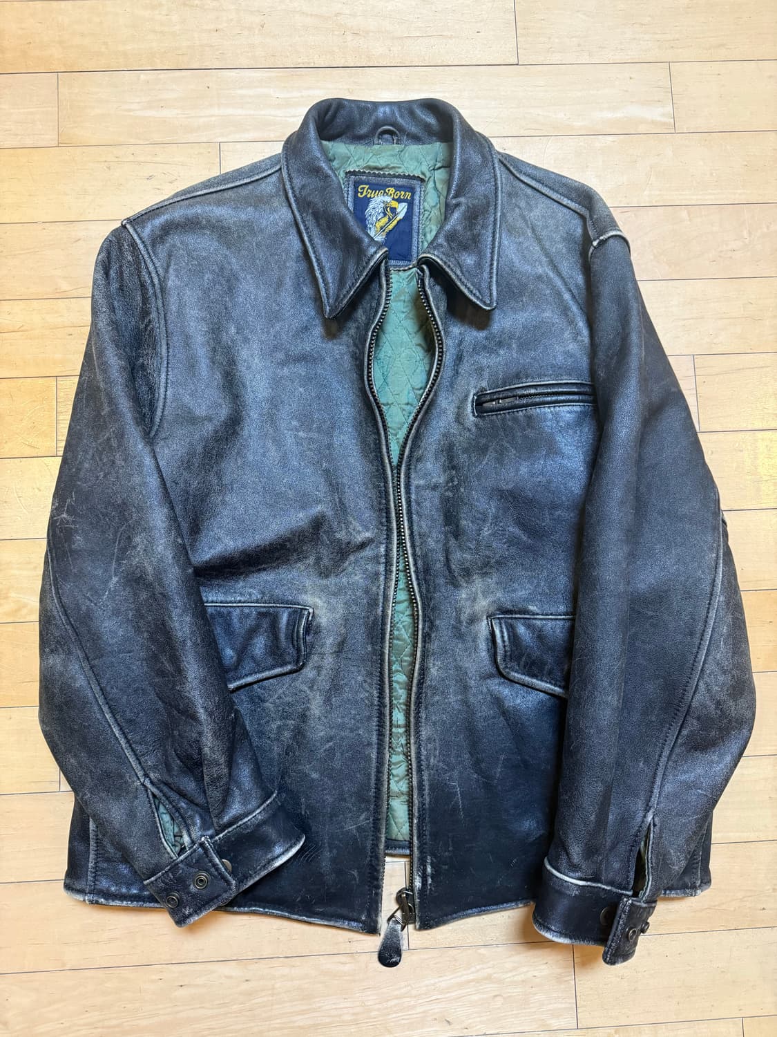 빈티지 A2 레더 자켓 A-2 가죽 자켓 L 상품이미지1