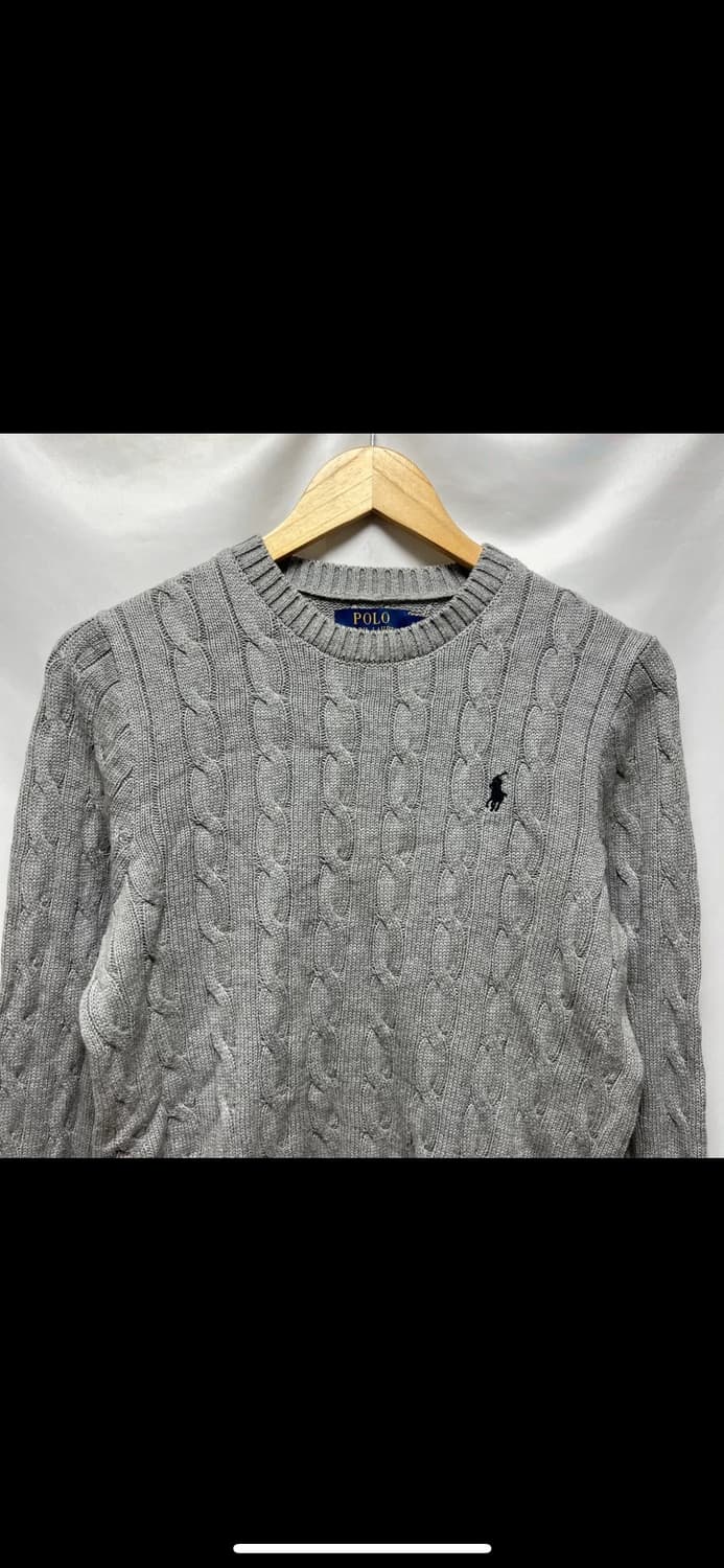 [정품/S] 폴로 랄프로렌 그레이 케이블 꽈배기 니트 상품이미지2