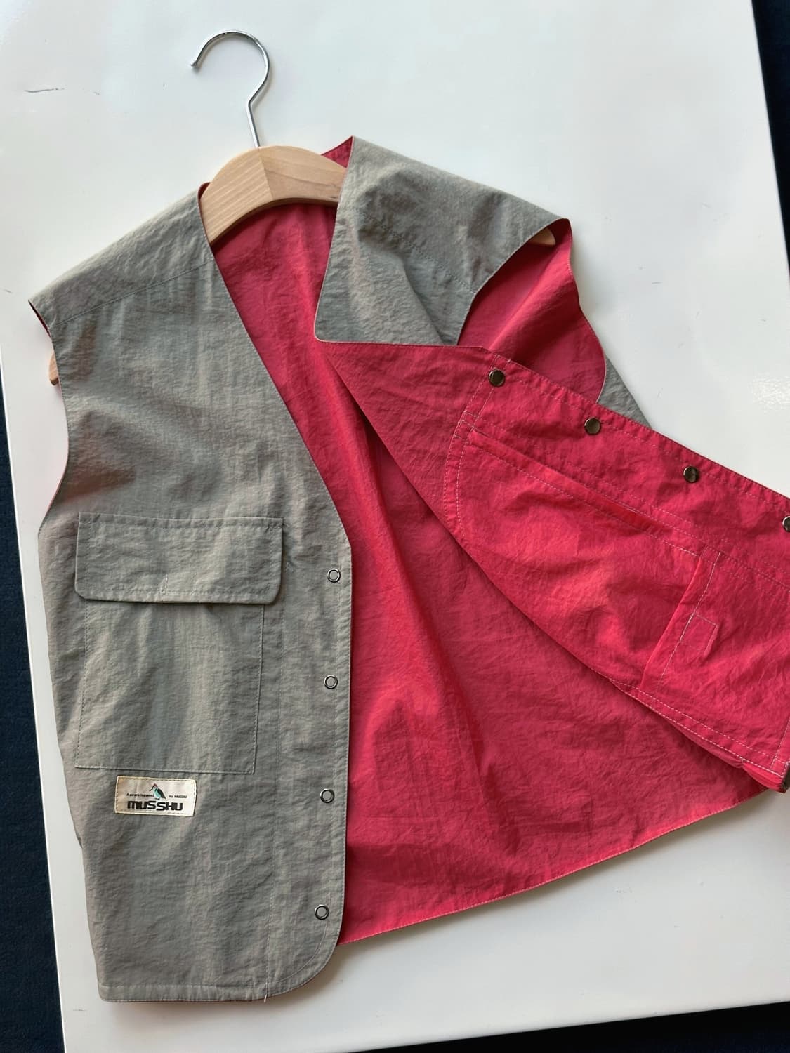 Washed nylon 2way design vest 상품이미지2