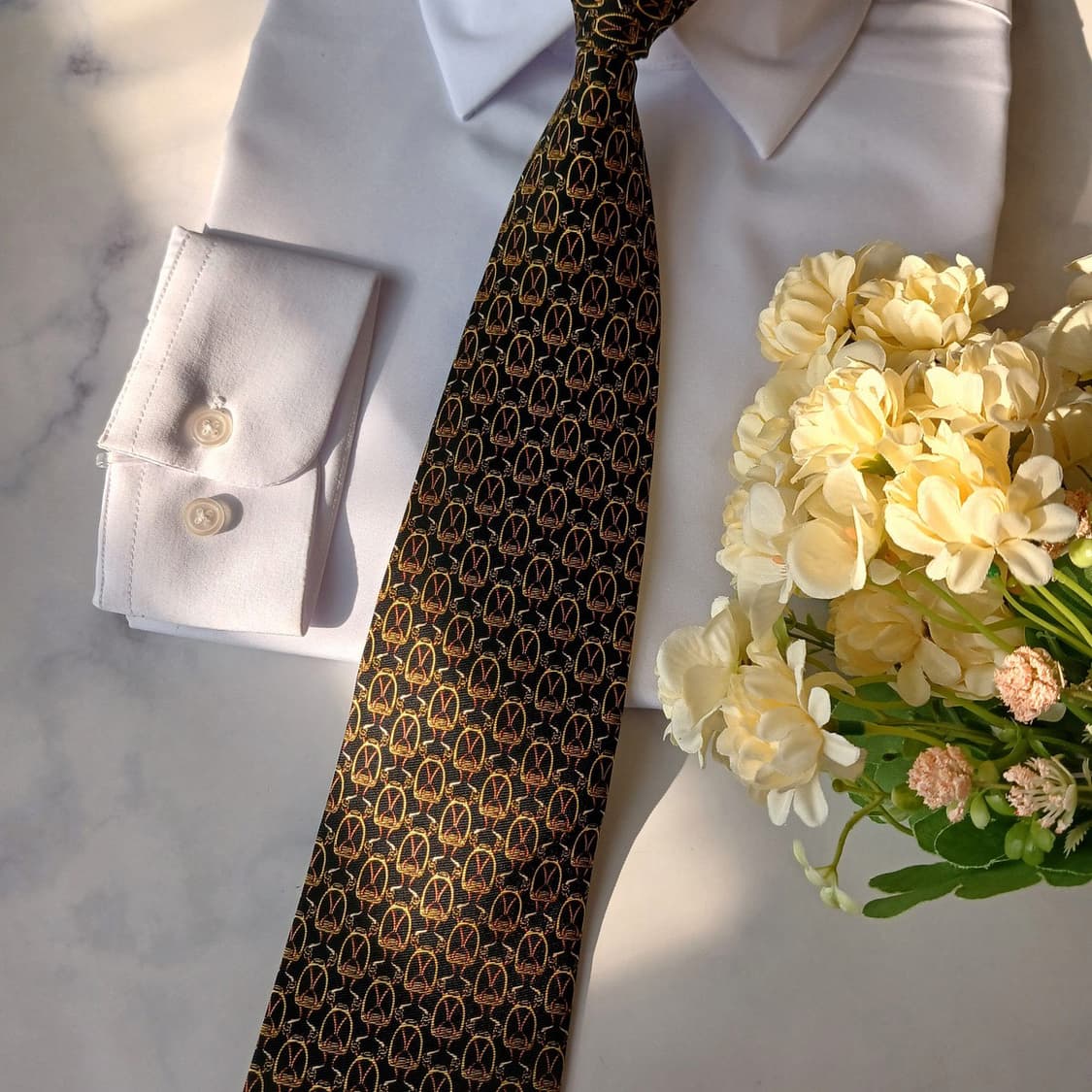 DAKS 닥스 실크 블랙 패턴 넥타이 9.7cm A등급 A19797 상품이미지5