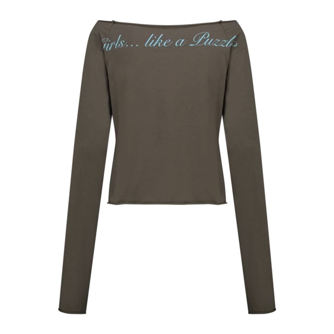 샵페어리 크로스 하트 컷 오프 티셔츠 브라운 상품이미지2