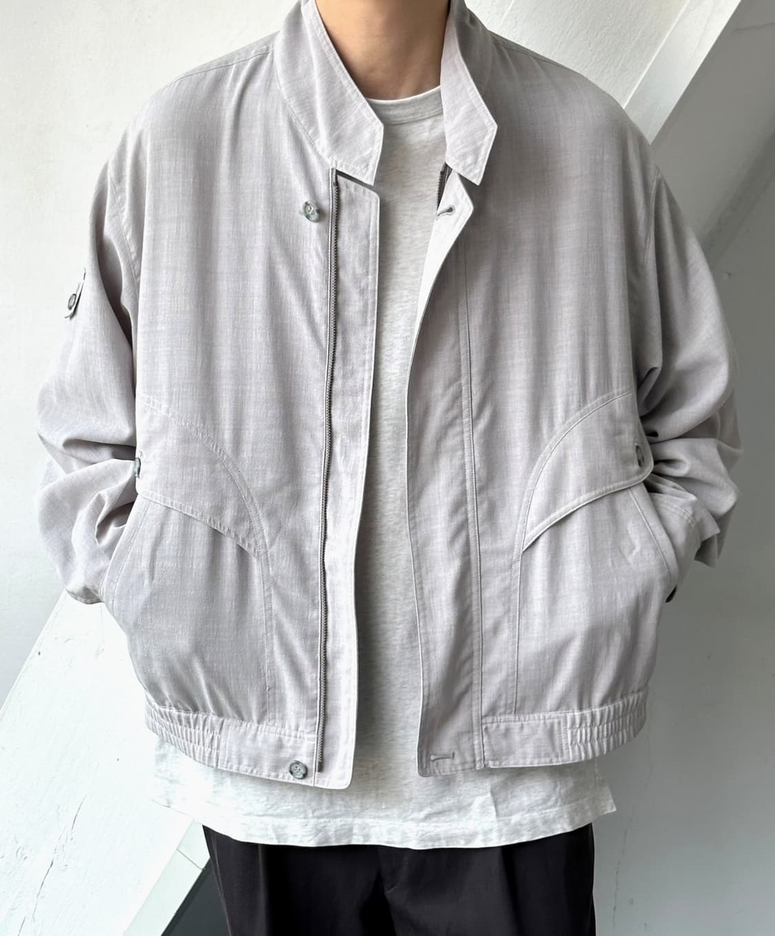 High count poly volume blouson 상품이미지8