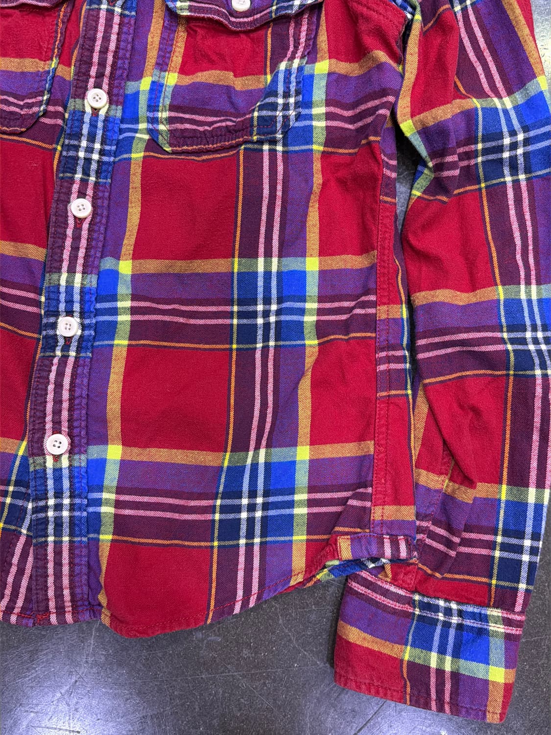 아베크롬비 플란넬 체크셔츠 레드 머슬핏 M 상품이미지5